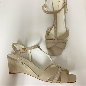 Etienne Aigner Mirage Patent Sandal in Taupe